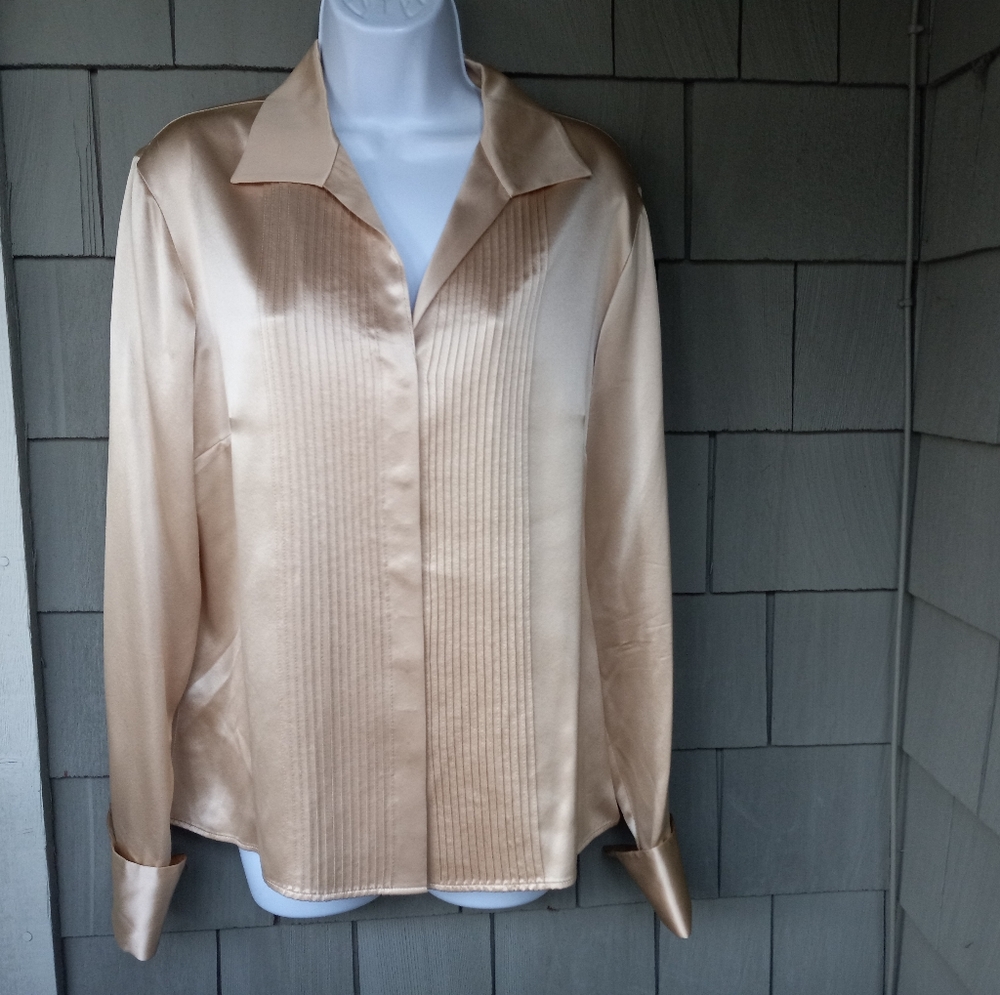 Lafayette 148 Silk Button-down Shirt - Picture 1 of 8